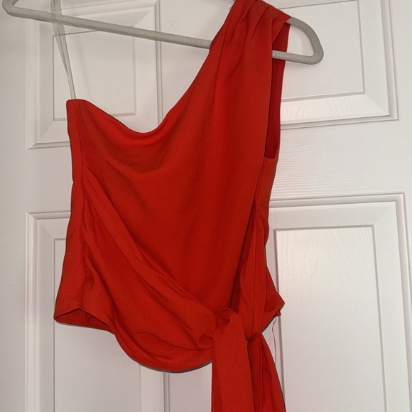 Do+Be Red One-Shoulder Top with Bow - Picture 1 of 7